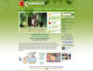 cashman nursery bozeman website design and development