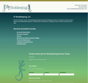 Website Design for Bozeman Bookkeeping Company