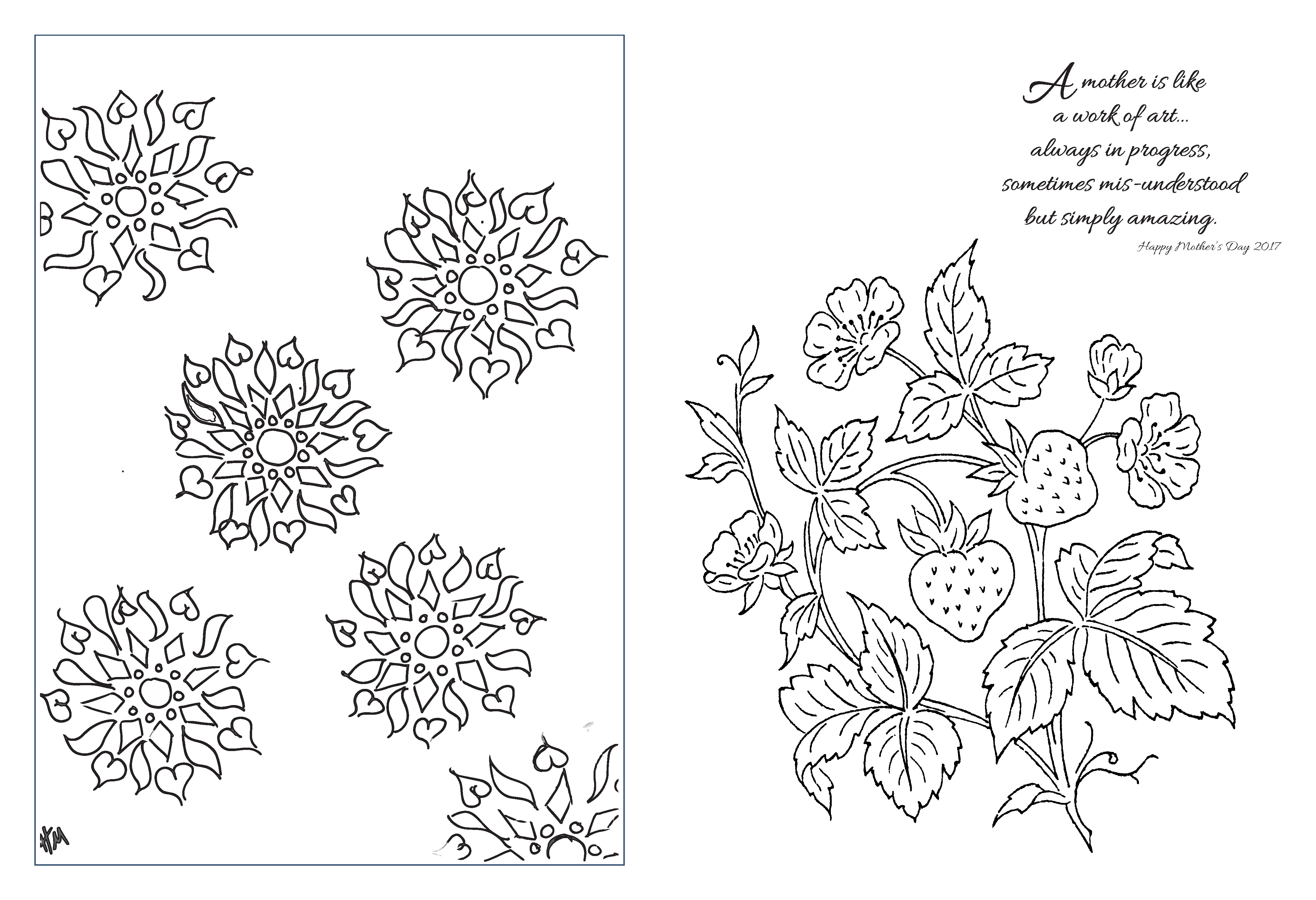 Coloring Book Illustration and Graphic Design Mothers Day Coloring Book_Page_01