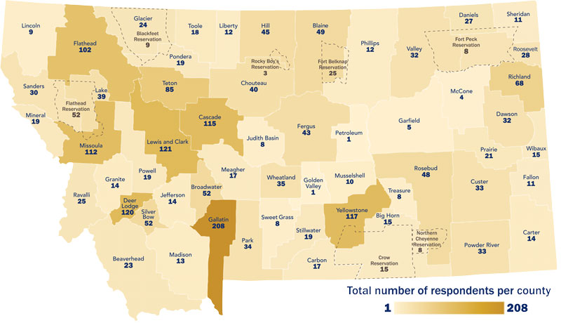 state of Montana data map